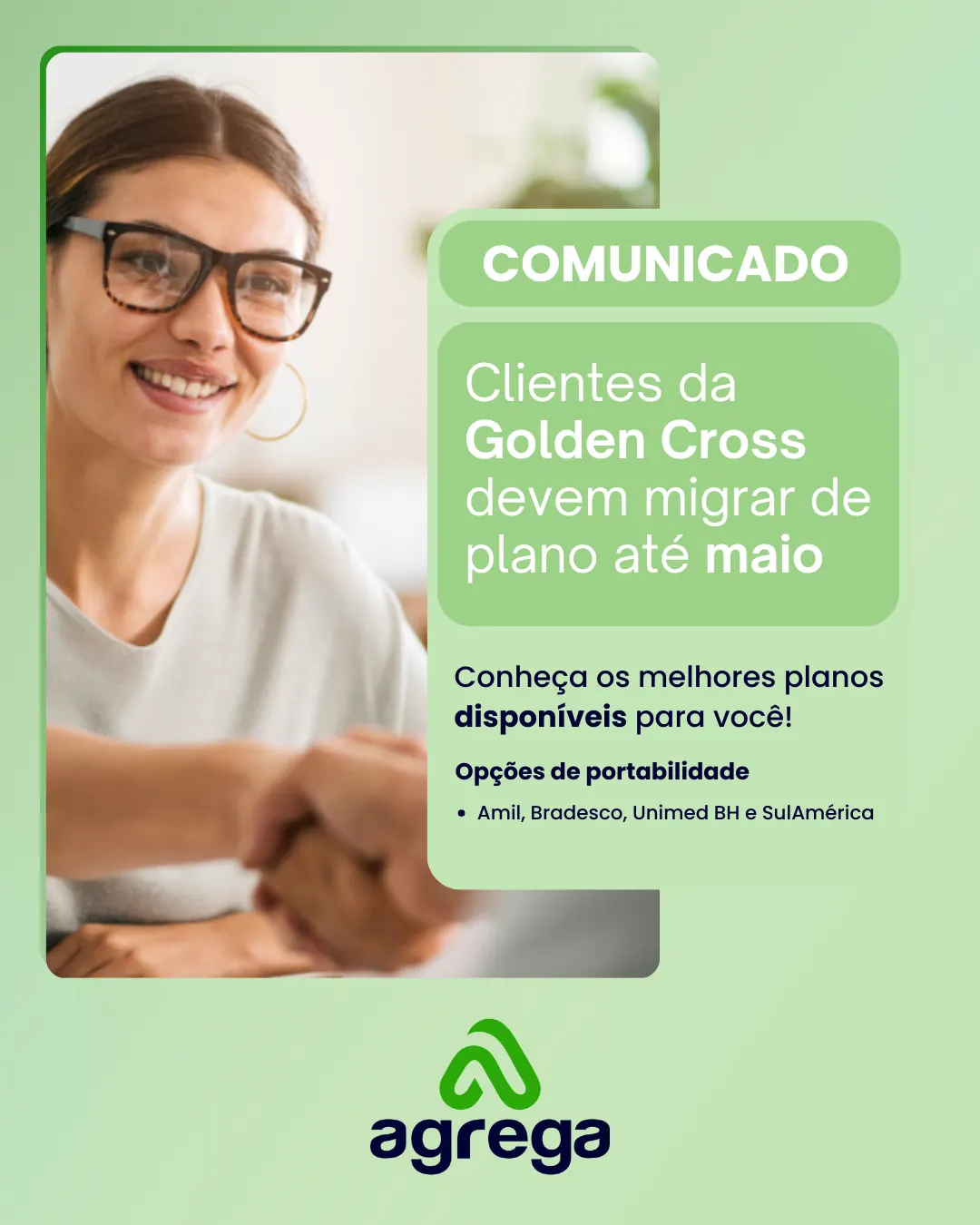 Comunicado da Agrega sobre a migração dos clientes da Golden Cross